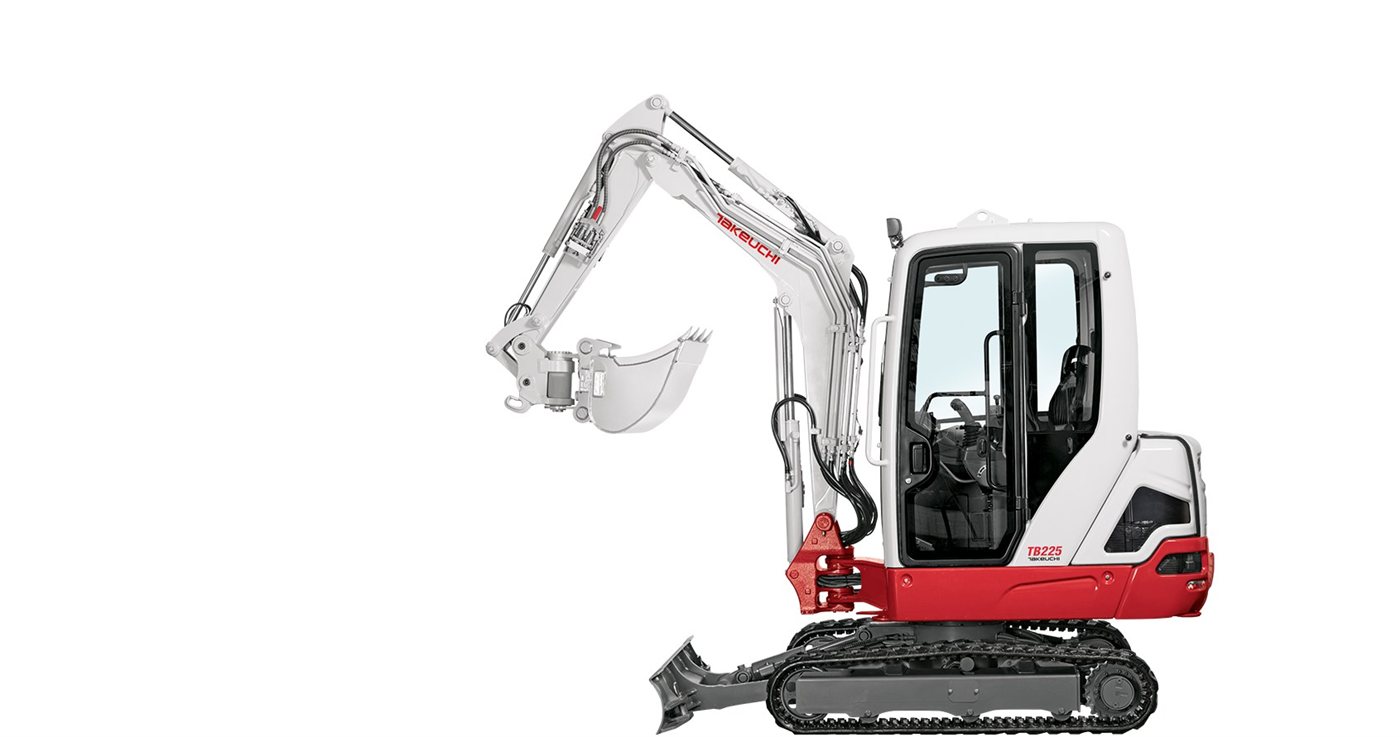 Freigestellter Takeuchi TB225 Kompaktbagger